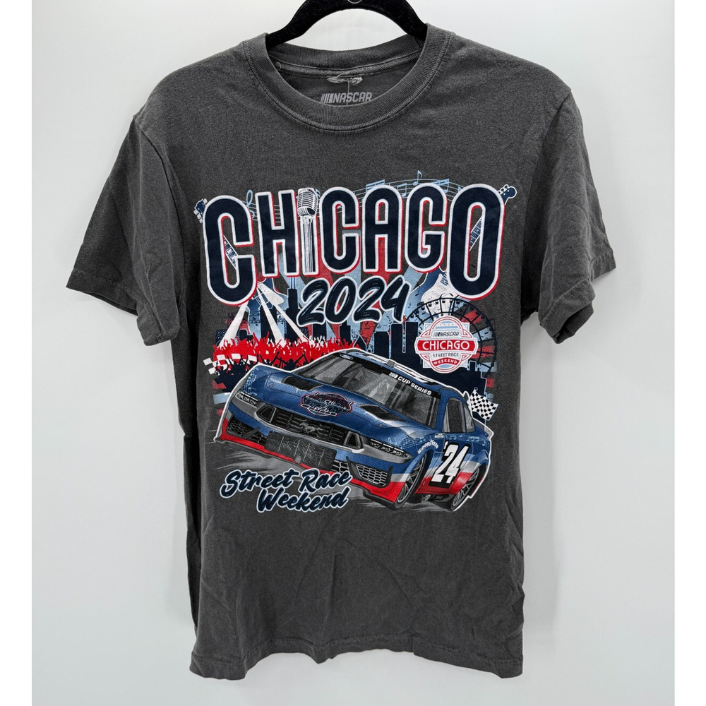 NASCAR Chicago Street Race Weekend Concert T Shirt Size Small 2024 Grey New - Picture 1 of 8